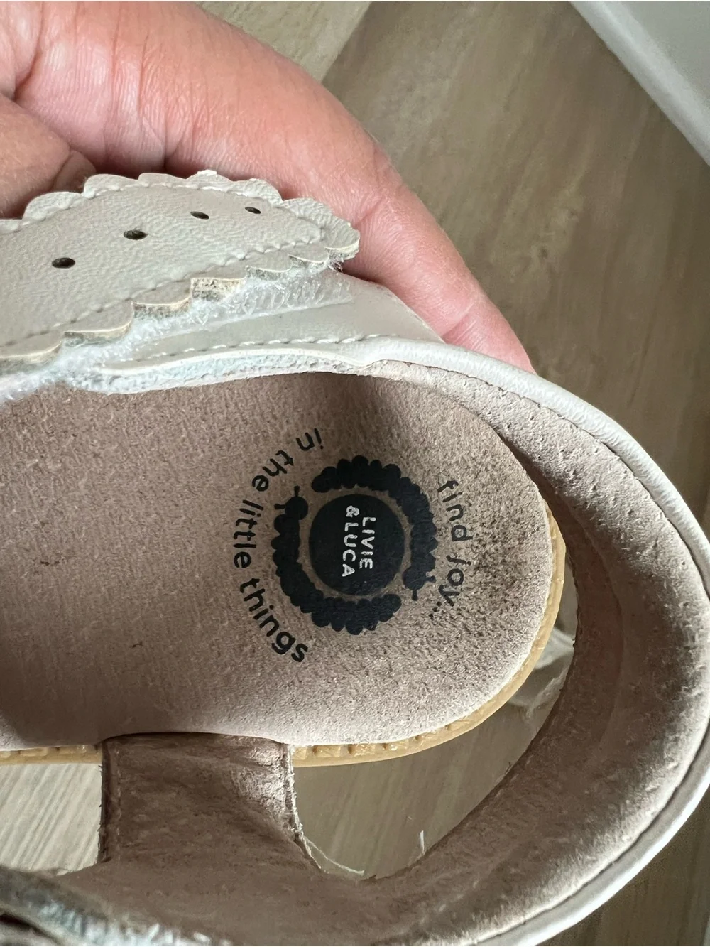 Livie & Luca Cream White Girls Leather Sandals